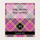 Roze, goud en blauwe tartan visitekaartjes (Buitenkant ongevouwen)