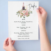 Roze Goud en Blush Bloemige Thee Drinken Flyer (Hand)