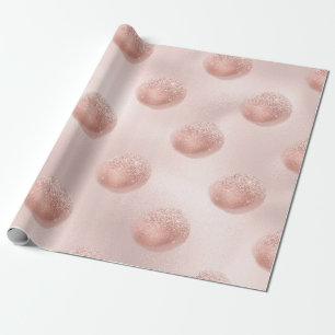 Roze Goud en Blush Confetti Cadeaupapier