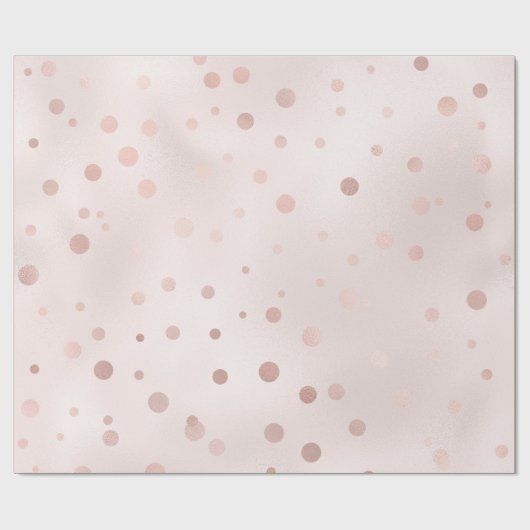 Roze Goud en Blush Confetti Cadeaupapier (Vlak)