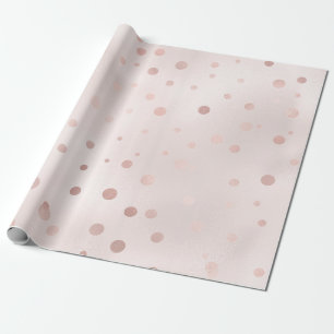 Roze Goud en Blush Confetti Cadeaupapier