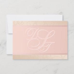 Roze Goud en Blush Monogram Bedankt Kaarten