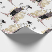 Roze Goud en Blush Roze Art Deco Cadeaupapier (Hoek)