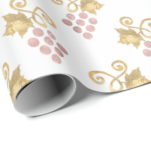 Roze goud en gouden Franse wijn thema Cadeaupapier (Rol Hoek)