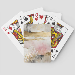 Roze Goud en Grijs Wabi Sabi Pokerkaarten
