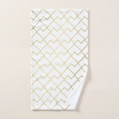 Roze goud en wit geometrisch patroon bad handdoek (Handdoek)