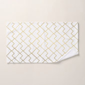 Roze goud en wit geometrisch patroon bad handdoek (Handdoek)