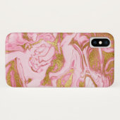 Roze, Goud en Wit Marmer Elegant Modern Case-Mate iPhone Case (Achterkant (horizontaal))