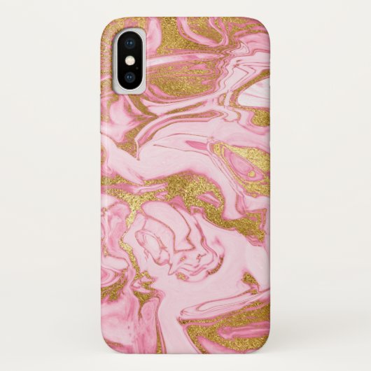 Roze, Goud en Wit Marmer Elegant Modern Case-Mate iPhone Case (Achterkant)