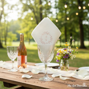 Roze goud en witte luxe elegante bloemenservetten servet