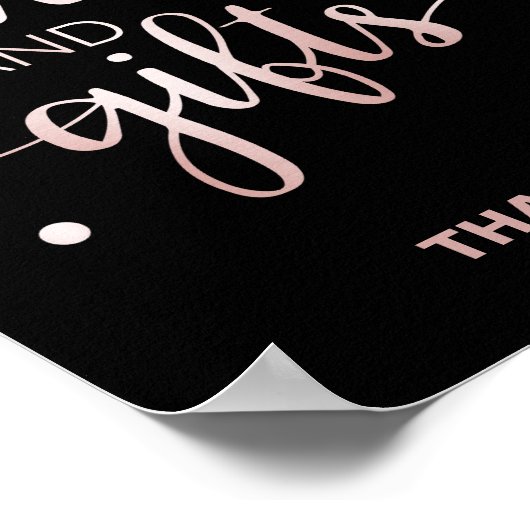 Roze Goud en Zwart | Glam Confetti Kaarten & Cadea Poster (Hoek)