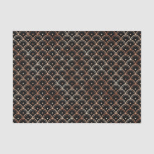 Roze Goud en Zwarte Cirkels Art Deco Patroon Tissuepapier