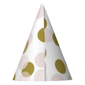 Roze & Goud Feestelijke Polka Dots Confetti Feesthoedjes (Achterkant)