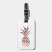 Roze Goud Folie Ananas Bagage Label (Voorkant verticaal)