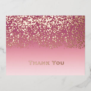 Roze Goud Folie Bruiloft Dank Je Feestdagen Briefkaart