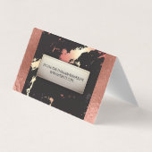 Roze Goud Folie en Marmer Patroon Visitekaartjes (Achterkant)