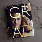 Roze Goud Folie Hoge School Afstudeer Foto Aankond Folie Uitnodiging