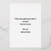 Roze goud folie save the date kaart (Achterkant)