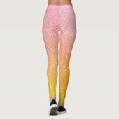 Roze Goud Gele Glitter Feest Leggings (Achterkant)