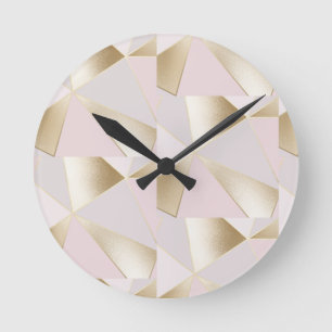 roze goud geometrisch ronde klok