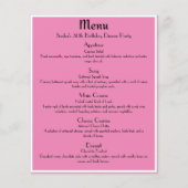 Roze-Goud Glam Feestmenu (Voorkant)