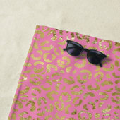 Roze Goud Glam Luipaard Strandlaken (In situ)
