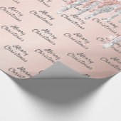 Roze goud glinster roze zilver glans Kerstmis Cadeaupapier (Hoek)