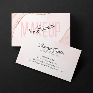 Roze Goud Glitter Agate Make-up Artiest Salon Visitekaartje