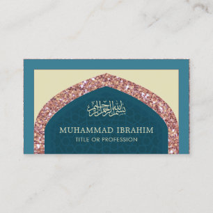 Roze Goud Glitter Arabische Stijl Islamitische Mos Visitekaartje