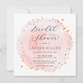 Roze Goud Glitter Bruiloftfeest Vierkant Kaart (Voorkant)