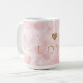 Roze Goud Glitter Liefde Hart Koffiemok (Voorkant links)