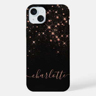 Roze Goud Glitter Sparkly Elegante Glamoureuze Scr iPhone 15 Plus Case