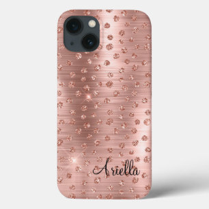 Roze Goud Glitter Sparkly Glam iPhone 13 Hoesje