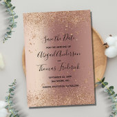 Roze Goud Glitters Trendy Bewaar de Datum Save The Date