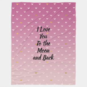 Roze Goud Hartjes Ombre Fleece Deken
