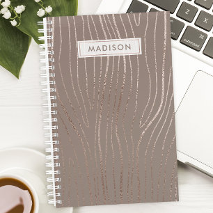 Roze Goud Houtnerf Abstract Luxe Glam Planner
