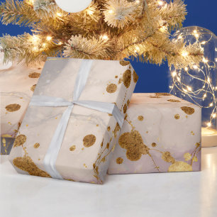 Roze Goud Inkt Spat Achtergrond Cadeaupapier