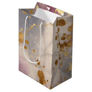Roze Goud Inkt Spat Achtergrond Medium Cadeauzakje