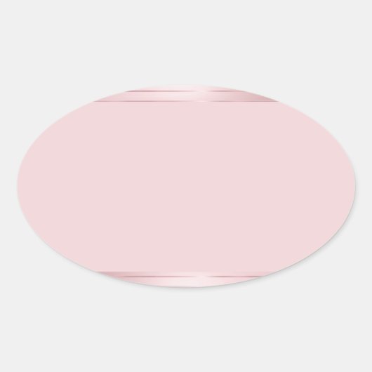 Roze Goud Lege Sjabloon Trendy Elegant Modern Ovale Sticker (Voorkant)