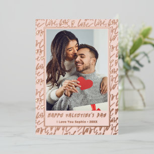 Roze Goud Liefde Valentijnsdag Foto Folie Feestdagenkaart