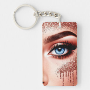 💎 Roze Goud Make-up Glam Voor Schoonheidsliefhebb Sleutelhanger