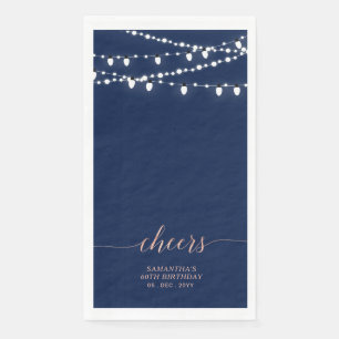 Roze Goud & Marine Lichtslingers Elegante Cheers Servet