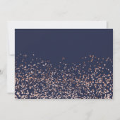 Roze goud marineblauw script uitgesteld wijzigings kaart (Achterkant)