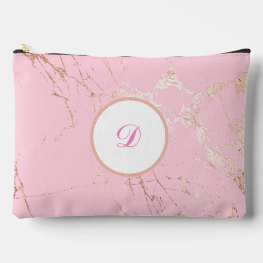Roze & Goud Marmer Custom Etui (Voorkant)