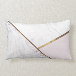 Roze Goud Marmer Werveling & Blush Roze Brons Glam Kussen