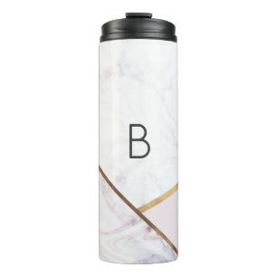 Roze Goud Marmer Werveling & Blush Roze Brons Glam Thermosbeker