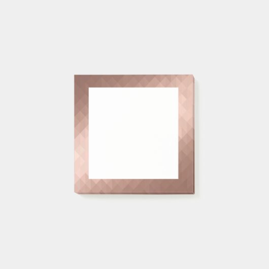 Roze goud metallic effect geometrisch chique ontwe post-it® notes (Voorkant)