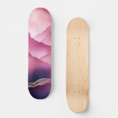 Roze Goud Metallic Marmeren Steen Skateboard (Voorkant)