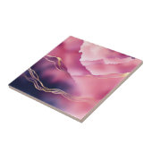 Roze Goud Metallic Marmeren Steen Tegeltje (Zijkant)