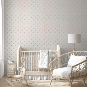 Roze goud metallic sterren patroon beige behang